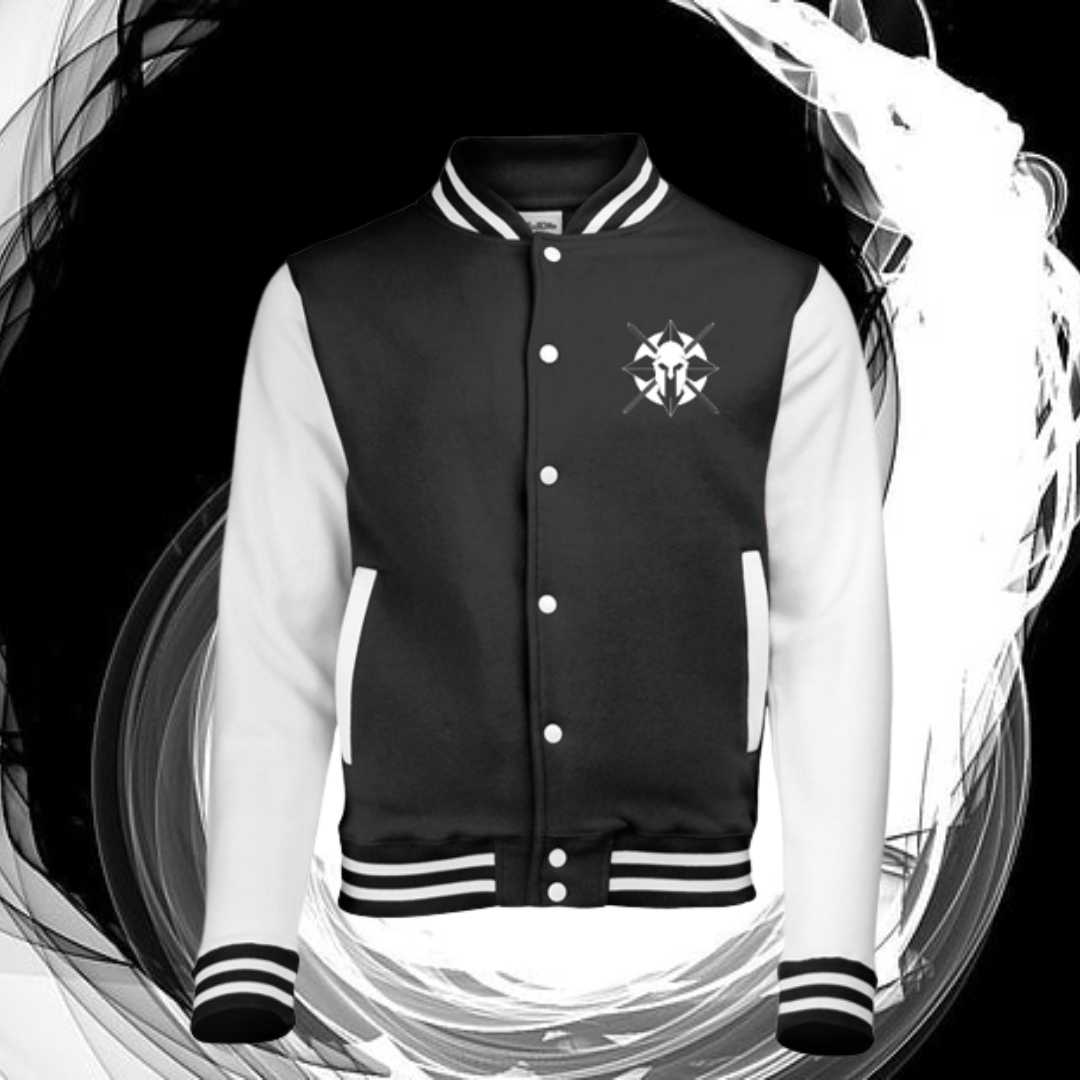 Yin Yang Jet Black & White Varsity Jacket